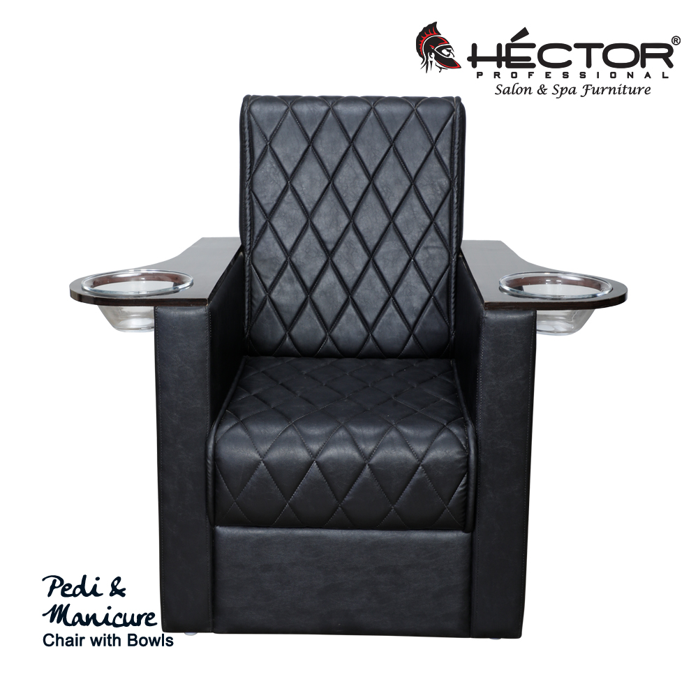 Pedi Mani Chair with bowls black
