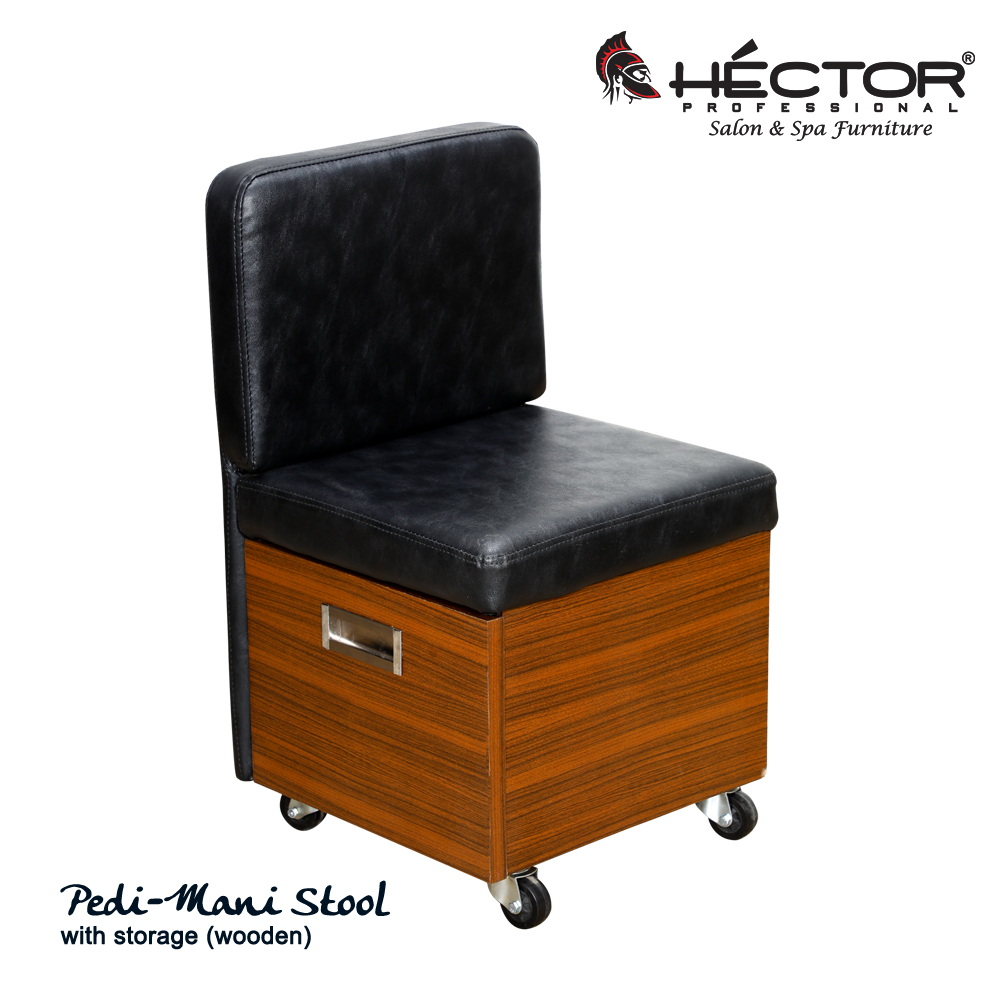 Pedi Mani Stool Wooden storage